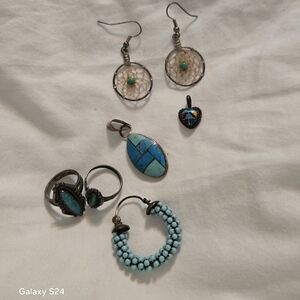 Vintage Navajo sterling & turquoise Lot
